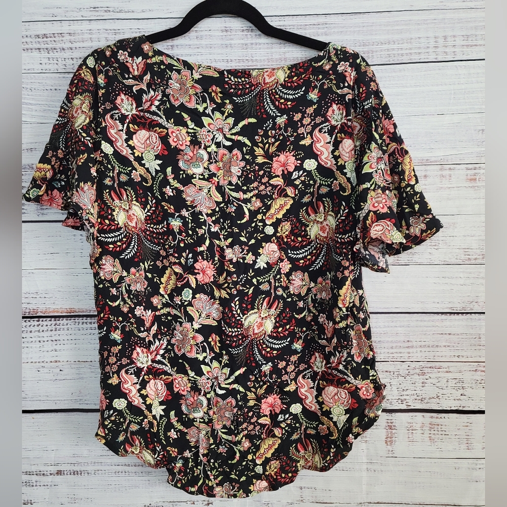 H&M S8 Flutter Sleve Floral/Paisley Blouse - Picture 3 of 4